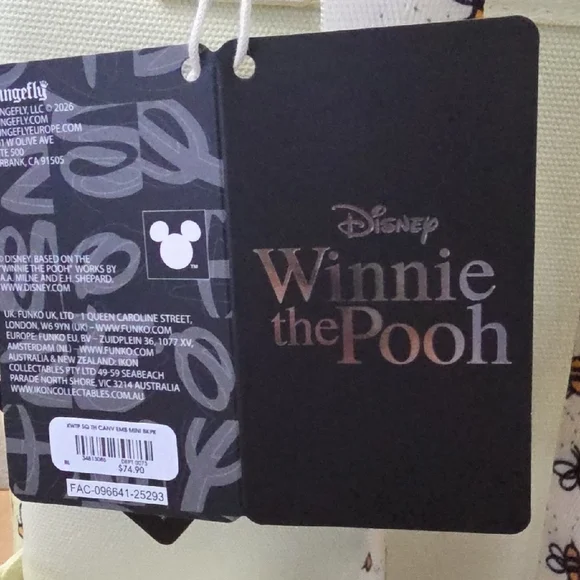 Loungefly Disney Winnie The Pooh Pale Yellow Backpack. NWT - Picture 3 of 10